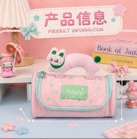 Sac à crayons Haoxuan House - Nouveau design 2026 - Cadeau pour filles - Grande capacité - Mignon - Trousse de papeterie pour enfants - Fermeture éclair en toile - École