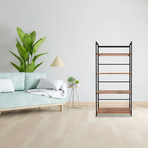 Práctica solución económica de gestión de espacio de estantería de madera para estante de almacenamiento compacto para el hogar - Product Image 1