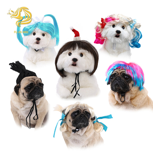 Peluca Afro Rizada Colorida para Perro, con Correa Ajustable, de Pelo Sintético, para Disfraces de Halloween y Fiestas - Product Image 1