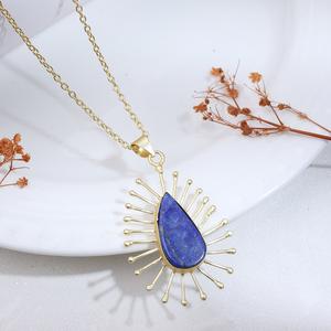 Elegante Collar de Aura de Lapislázuli para Mujer, Joyería de Piedra Preciosa Azul Intenso con Energía Curativa, Perfecto para Uso Diario y Fiestas - Product Image 6