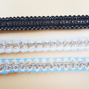 12mm eau diamant étroit dentelle garniture écologique maille <span class=keywords><strong>tissu</strong></span> avec perle décoration pour vêtements bricolage accessoires - Product Image 3