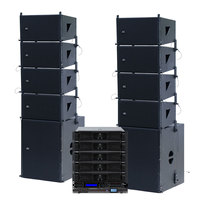 Système de sonorisation PA Line Array actif 10 pouces en gros, ensemble complet avec double caisson de basses 18 pouces, équipement audio pour scène et église