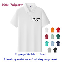 Chemises polo pour hommes en polyester de qualité supérieure avec logo brodé personnalisé, hauts respirants et élastiques avec logo brodé pour hommes