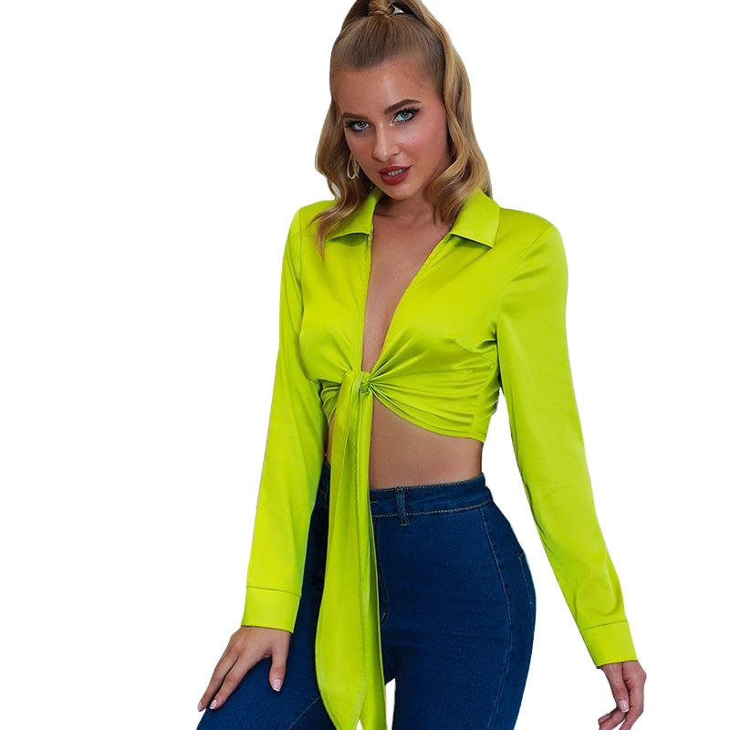 blusas neon cortas
