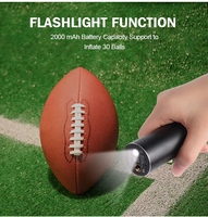 Tragbare Mini Smart Ball Luftpumpe Schwarz 15psi Reifen druckpumpe LED Licht Aufblas kugel mit Lithium batterie