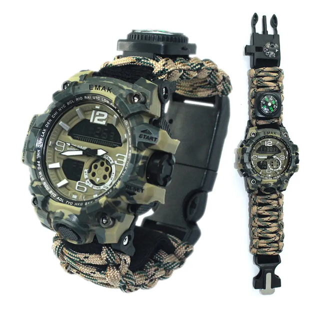 DFS10 Digital Watch Survival Multi-Functional and Adjustable Wristband Outdoors Waterproof Sports Tactical Watch