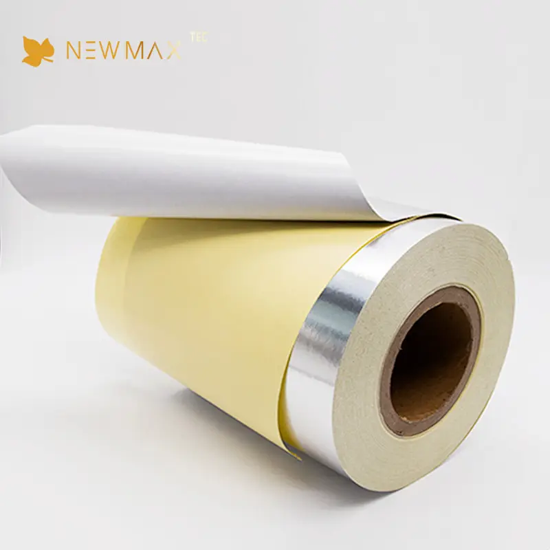 Rouleau jumbo de papier pour étiquettes auto-adhésif en feuille métallisée en aluminium argenté brillant