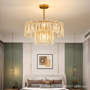French Light Luxury <strong>Crystal</strong> Chandelier Bedroom Ceiling Lamp Postmodern Simple Dining - Product Image 1