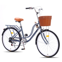 Vélo vintage officiel personnalisé pour adulte, léger, 26 pouces, à vitesses variables, pour étudiant, chariot à café