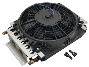 Автомобильный алюминиевый Универсальный трансмиссионный масляный радиатор с вентилятором