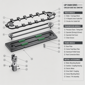 รางลำเลียงแบบวงกลมที่ได้รับการรับรองมาตรฐาน CE สำหรับโรงงานอัจฉริยะ ประกอบชิ้นส่วน 3C รองรับการใช้งานกับหุ่นยนต์ ควบคุมด้วย PLC ระยะเวลาจัดส่ง 15 วัน - Product Image 2