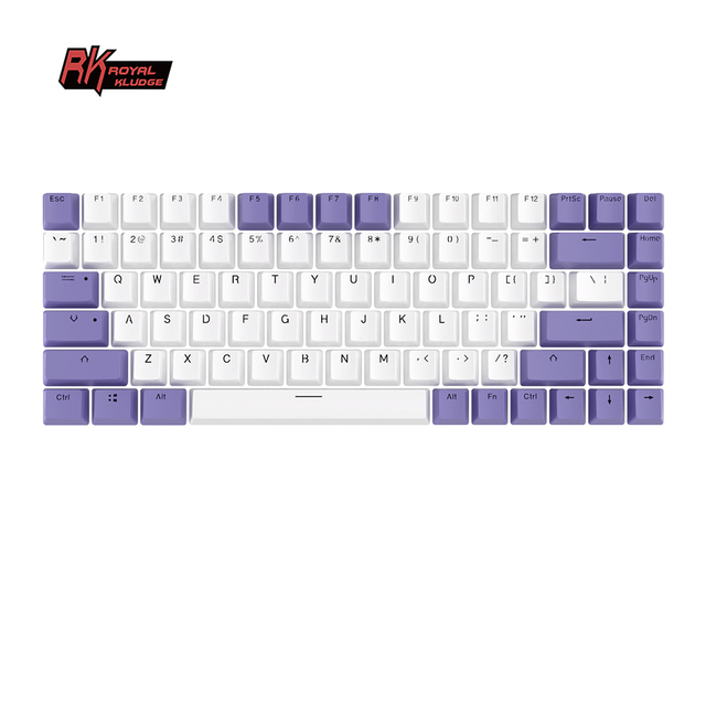 Royal Kludge RK 84 keys gamers gourmet purple russian injection double shot ptb keycaps pbt mechanical keyboard