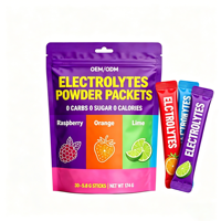 Pochette Ziplock Autoportante avec Impression Gravure en PET Personnalisée pour Suppléments de Musculation, Vitamines Santé et Boissons Énergétiques Électrolytiques