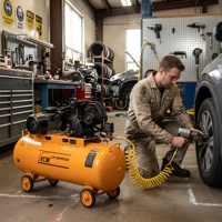Compresseur d'air portable haute vitesse lubrifié, refroidi par air, alimenté en courant alternatif, 200L, avec moteur et roulement, 450L/min, personnalisé par l'usine SHENYUAN