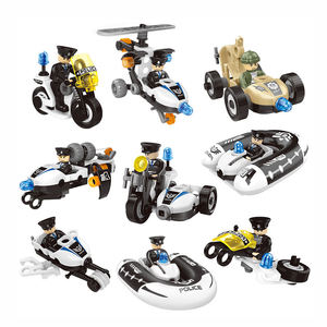 Hanye 161 pièces, kit de construction de véhicules à thème police 8 en 1, jouet éducatif STEM pour développer la motricité fine, cadeau pour enfants - Product Image 1