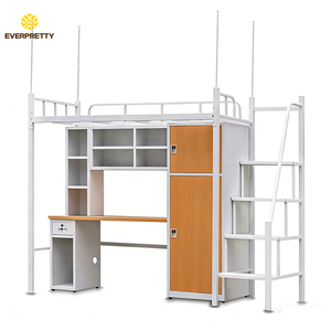 Lit superposé moderne pour dortoir universitaire et auberge scolaire, avec bureau et armoire intégrés - Product Image 3