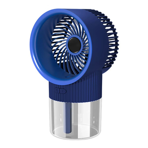 Ventilador pequeño con spray, carga USB, mini ventilador de escritorio, humidificador dos en uno, regalo, luz ambiental de tres niveles - Product Image 2