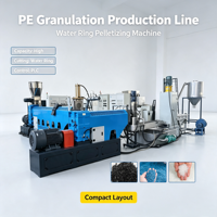 Granulateur à anneau d'eau ZHIQIAN 380V à vis simple pour PE, PP, HDPE, PPR, production 450-600kg/h, pour usine de recyclage, puissance 200kW, Jiangsu