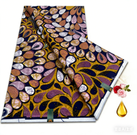 Kain Batik Tenun Organik Khusus Afrika Grand Glitter Wax 100% Katun untuk Gaun & Rok Anak Perempuan & Laki-laki