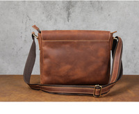 Sac de travail rétro en cuir imperméable fait à la main, sacoche de facteur pour ordinateur portable de 13 pouces