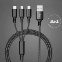 Cable de Carga USB Rápido 3 en 1, Cable Cargador Universal Multifunción para Teléfono Celular