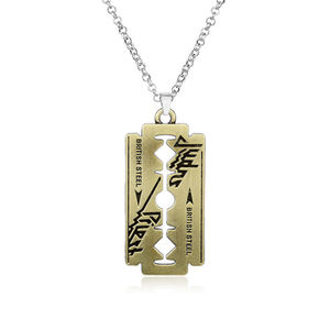 Collier pendentif en forme de lame de rasoir Judas Priest, groupe de rock hip-hop, longue chaîne, collier en métal pour homme - Product Image 3
