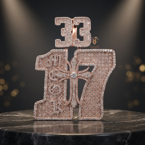 Rose Gold Plated Iced Out <b>Moissanite</b> Number Pendant Custom Letter Charm Luxury Hip Hop <b>Jewelry</b> - Product Image 1