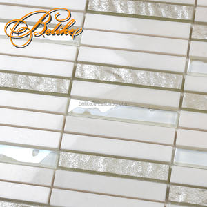 Serene Thassos, mosaico de grano de madera blanca, elegante vidrio nacarado, revestimiento de paredes de mármol, azulejo, para el hogar Decoración elegante, función de retroceso - Product Image 5