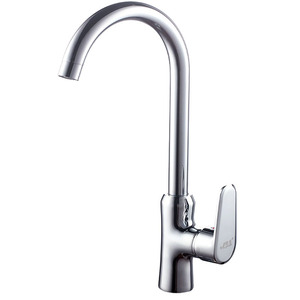 Grifo de cocina Crane Crown, grifo mezclador de cobre con una sola manija, giratorio 360 grados, montado en el encimera, para fregadero - Product Image 5