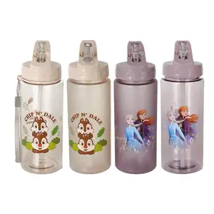 Garrafa De Agua Para Criancas 500ml Custom Logo Bpa Free Leak Proof Kids Portable Sports Cartoon Water Bottle With Flip Straw