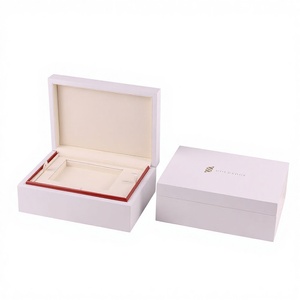 Caja de Madera MDF Lacada en Blanco de Alta Calidad Edream, con Bandeja Extraíble para Bolígrafos y Gemelos, Diseño Personalizado, Grabado Láser - Product Image 1