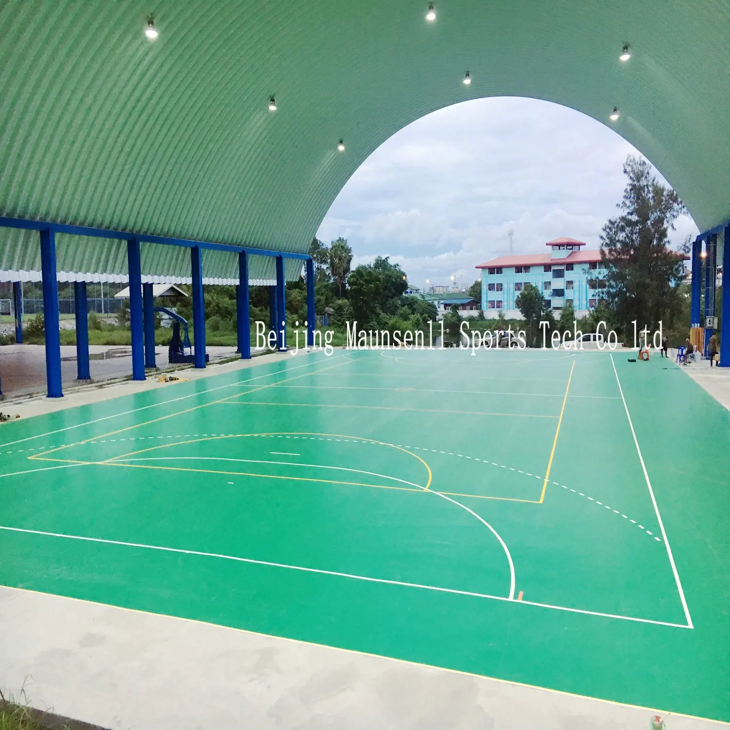 Lantai Gimnasium Bahan Sintetis Plastik Pvc Vinil Lantai Lapangan Badminton