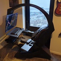 Chaise de travail inclinable à gravité zéro RTS IW-320, GIMI Gaming COCKPIT, fonctionne avec un support inclinable pour trois moniteurs, Imperator VR