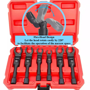 6 Pcs Diesel Inj ector Kraftstoff leitung Flex-Head Steckschlüssel-<span class=keywords><strong>Set</strong></span> 3/8 "Semi <span class=keywords><strong>Open</strong></span> Ende 12/14/16/17/18/19mm Extended Auto Repair Too - Product Image 2