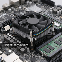 Dissipateur thermique en cuivre ultra-plat de 30 mm avec ventilateur pour PC tout-en-un, petits boîtiers, processeurs Intel Core LGA115X, 1156, 1200