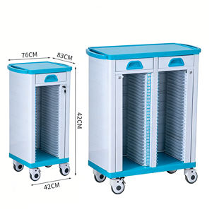 Chariot médical robuste pour dossiers médicaux, support de dossiers en ABS avec système de rangement de fichiers à plusieurs niveaux - Product Image 1