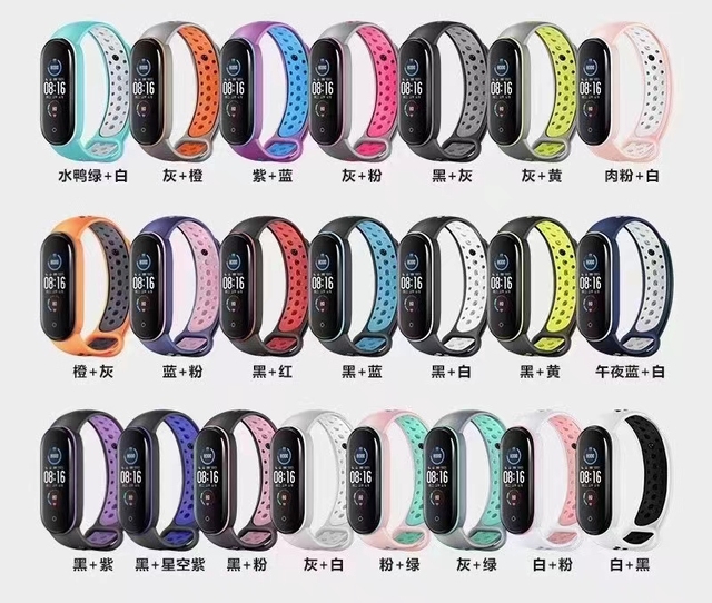 BEEFLYPOWER Rubber Silicone Two-color Sport Mi Band 7 6 5 Replacement Straps for xiaomi Band 7