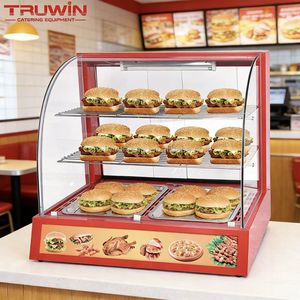 Équipement de cuisine occidental commercial, vitrine chauffante en verre incurvé électrique avec tiroir à eau pour conserver l'humidité des aliments - Product Image 2
