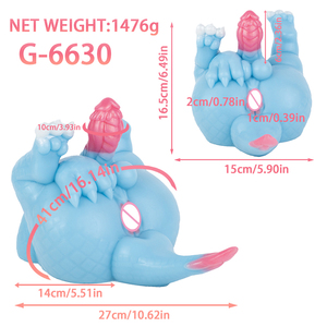 G6630 Azure Dragon Hand-Crafted Male <b>Masturbator</b>: Fantasy Dragon-Shaped Silicone Onahole Adult Novelty Toy for Adults - Product Image 5