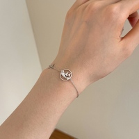 Dylam Trendy S925 Argent Simple Carte du Monde Bracelet Globe Bracelet Charme Voyage Chaîne Bijoux Terre Avion Bracelets Pour Femmes