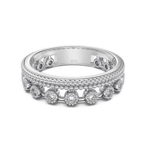 Dylam Specially Design Fine Fashion Women Jewelry Sterling <b>Silver</b> <b>Eternity</b> Band Double Layer 5A CZ Zirconia Daily Dress up <b>Ring</b> - Product Image 1