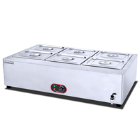 Prix d'usine Équipement de restauration Chauffe-aliments Ensemble de chauffe-buffet électrique à 6 casseroles Bain Marie