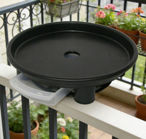 Soucoupe de plante circulaire noire mini n° 2, réservoir d'eau, plateau de récupération d'eau robuste en plastique PP double couche, pour intérieur et extérieur - Product Image 2