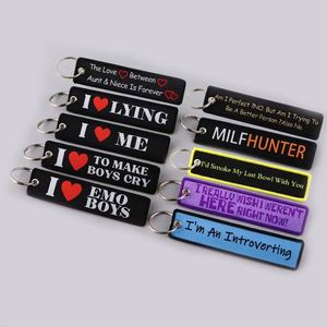 <b>Personalized</b> Keychain Double Sided Embroidery Label Anime Logo Namel Tag Embroidery Keychain Custom Anime Embroidered KeyChain - Product Image 5
