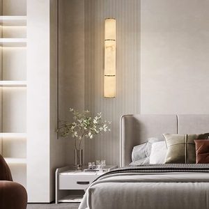 Lámpara de pared de mármol Zhengyuan D80 H260 400 580 700 800 con fuente de luz LED para dormitorio, sala de estar, recibidor - Product Image 1