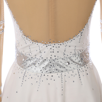 Justaucorps de gymnastique rythmique hautement élastique pour femmes et enfants, robe de performance de patinage artistique avec ornements en strass dorés et argentés