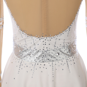 Эластичный купальник для художественной гимнастики для женщин и детей, костюм для выступлений на коньках с золотыми и серебряными стразами - Product Image 6