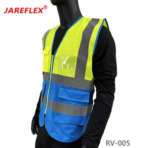 Gilet di sicurezza ad alta visibilità personalizza il tuo Logo abbigliamento da lavoro protettivo 5 tasche con gilet da lavoro esterno a strisce riflettenti