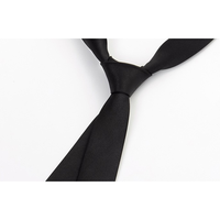 Cravate personnalisée en polyester tissé, couleur unie, coupe slim et étroite, avec logo personnalisé, fabrication en usine