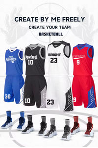 Ensembles d'uniformes de basket-ball pour hommes de haute qualité Logo personnalisé Design respirant pour les sports d'été Nouveaux uniformes de basket-ball à sublimation - Product Image 5